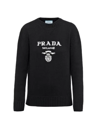 Prada Logo嵌花针织毛衣 In Multicolor