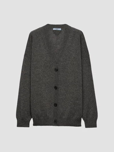 Prada Women's Cashmere Cardigan In Gray