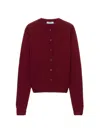 Prada Womens Burgundy Triangle-logo Cashmere Knitted Cardigan In Red