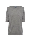 Prada Women's Cashmere Crew-neck Sweater In Grey