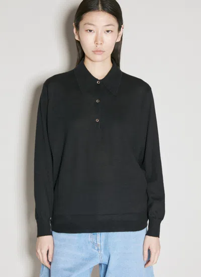Prada Women Cashmere Polo Sweater In Black