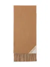 Prada Two-tone Fringed Edge Scarf Accessory In Brown