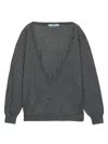 Prada Pullover Aus Kaschmir Mit V-ausschnitt In Gray