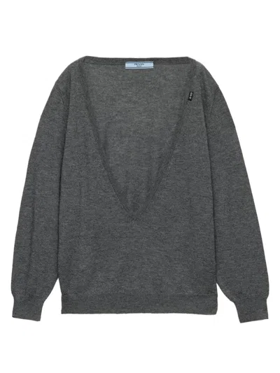 PRADA WOMEN'S CASHMERE V-NECK SWEATER