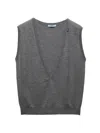 Prada Kaschmir-pullunder Mit V-ausschnitt In Gray