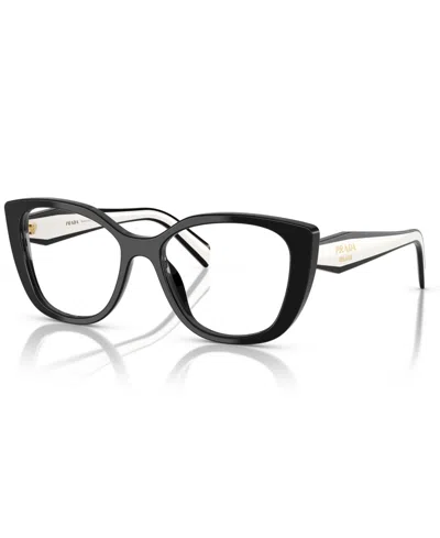 Prada Women's Cat Eye Eyeglasses, Pr B04v In Black