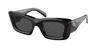 Prada Low Bridge Rectangular Unisex Sunglasses, Pr A01sf In Multi