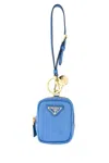 Prada Women Cerulean Blue Re-nylon Re-edition 1978 Key Ring In Blue