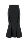 Prada Mermaid Wool Midi Skirt In Gray