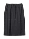 Prada Checked Wool Midi-skirt In Black