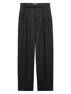 Prada Pleated Wool Drawstring Trousers In Blue