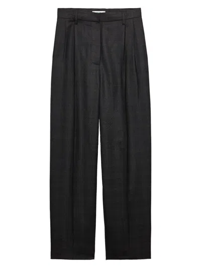 PRADA WOMEN'S CHECKED WOOL PANTS