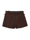 Prada Chevron Pleated Shorts In Metallic