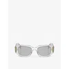 PRADA PRADA WOMENS CLEAR PR 17WS RECTANGULAR-FRAME ACETATE SUNGLASSES