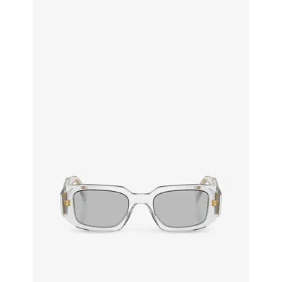 PRADA WOMENS CLEAR PR 17WS RECTANGULAR-FRAME ACETATE SUNGLASSES