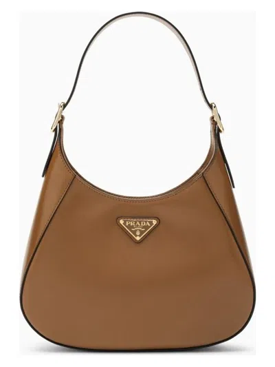 Prada Women's Cleo Leather Shoulder Bag In Brown