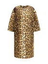 Prada Coat With Animal Print In Multicolor