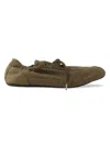 Prada Vintage-finished Canvas Sneakers For Women In Green