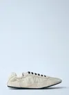 Prada Women Ivory Re-nylon And Suede Collapse Sneakers In Neutral