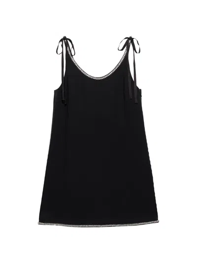 Prada Women's Compact Sablé Mini-dress In Pattern