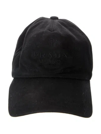 Pre-owned Prada Women's Cotton Baseball Cap In Black