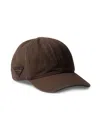 Prada Cotton Baseball Cap In Brown