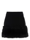 Prada High-waisted Mini Skirt With Faux Fur Trim