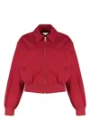 Prada Jackets With Long Sleeves And Ribbed Hem In Red