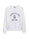 Prada Cotton Crew Neck Sweatshirt In White