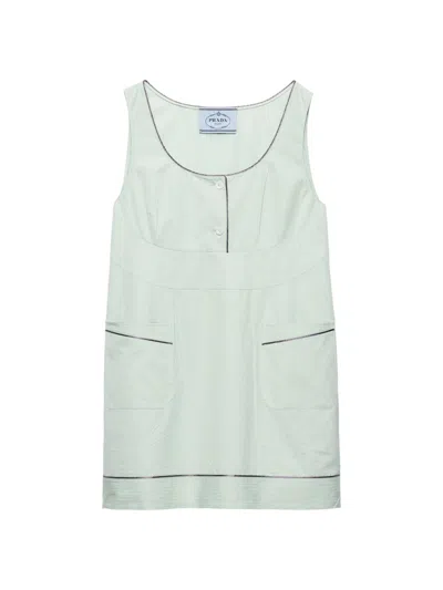 Prada Women's Cotton Mini-dress In Blue