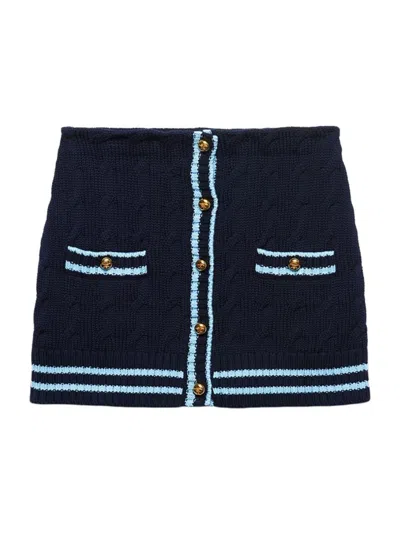 Prada Cotton Miniskirt In Blue