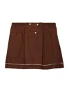 Prada Elasticated Button Mini Skirt In Brown