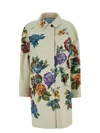 Prada Women Printed Cotton Overcoat In Neutral