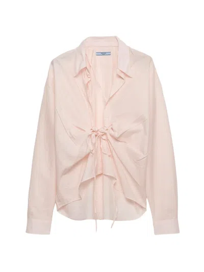 Prada Women's Cotton Shirt In Pink