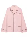 Prada Jacquard Cotton Pj Top In Pink