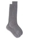 Prada Fine-ribbed Cotton Socks In Gray