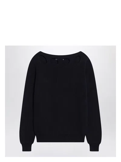 PRADA WOMEN'S COTTON SWEATER WITH GEOMETRIC DETAILS