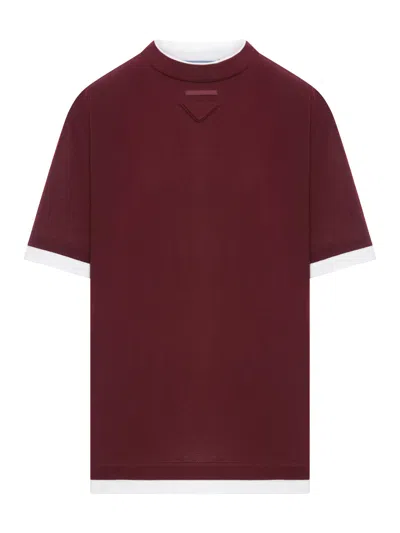 Prada Women Cotton T-shirt In Red