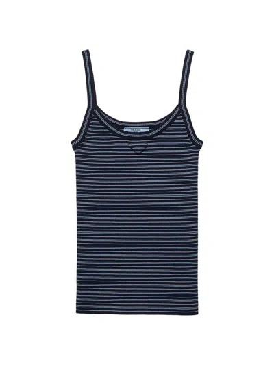 Prada Women's Cotton Top In Blue