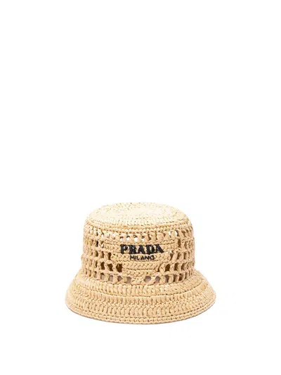 Prada Women Crochet Bucket Hat