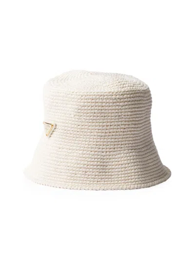 Prada Women's Crochet Bucket Hat In Sand