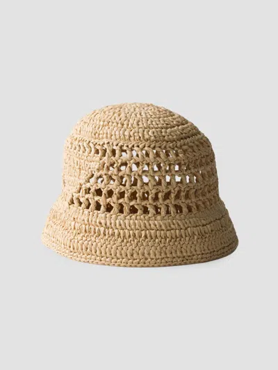 Prada Women's Crochet Bucket Hat In Sand