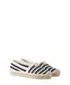 Prada Striped Crochet Espadrilles In Neutral