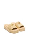 Prada Raffie Single-band Platform Slides In Neutral