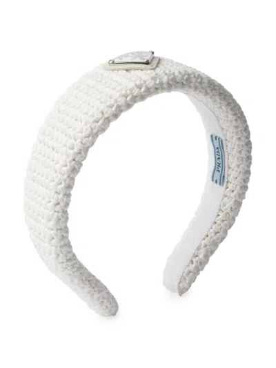 Prada Women's Crochet Headband In White