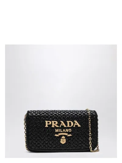 PRADA WOMEN'S CROCHET SHOULDER BAG WITH LOGO