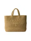 Prada Crochet Tote Bag Rectangular Shape Handles In Brown
