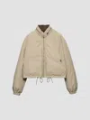 Prada Cropped Technical Poplin Down Jacket In Brown