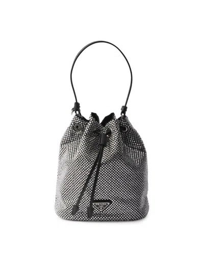 Prada Women's Crystal-studded Satin Mini-bag In Multi