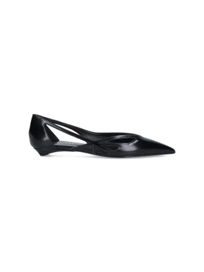 Prada Women Cut-out Ballet Flats